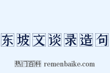 东坡文谈录造句是什么意思的图片